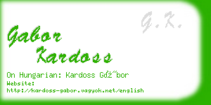 gabor kardoss business card